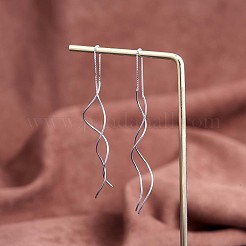Anlaufschutz rhodiniert 925 Sterling Silber lineare Welle Charms Ohrstecker&nbsp;JE1036A
