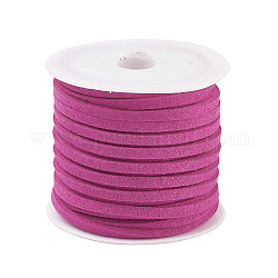 3x1.5 мм плоским искусственного замша шнур, искусственная замшевая кружева, средне фиолетовый красный, около 5.46 ярда (5 м) / рулон