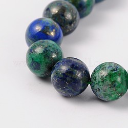 Natural Chrysocolla and Lapis Lazuli Beads Strands, Dyed, Round, 8mm, Hole: 1mm, about 50pcs/strand, 16 inch
