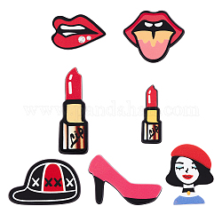 Chgcraft 28pcs cabochon acrylique style 7, rouge à lèvres et bouche et lèvre, couleur mixte, 22.5~55x13~47x2.2mm, 4 pièces / style