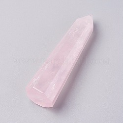 Natural Rose Quartz Pointed Beads, No Hole/Undrilled, Bullet, Healing Stones, Reiki Energy Balancing Meditation Therapy Wand, 59~61x16~17mm