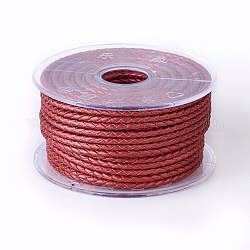 編み紐  革のアクセサリーコード  ジュエリーDIY製版材料  クリムゾン  3mm  約21.87ヤード（20m）/ロール
