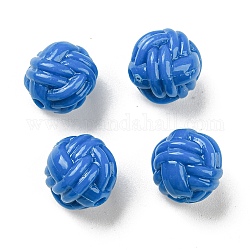Perles acryliques opaques, forme de boule de laine, bleu royal, 11mm, Trou: 1.8mm, 770 pcs / 500 g