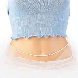 Sommerschmuck Taillenperle, Körperkette, Bauchkette aus Glasperlen, Bikini Schmuck für Frau Mädchen, rosa, 32-1/4 Zoll (82 cm)