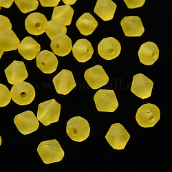 Perlas de acrílico esmerilado, facetados, cono, amarillo, 6x5.5mm, agujero: 1.5 mm, aproximamente 6770 unidades / 500 g
