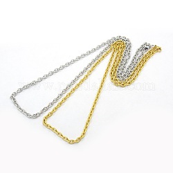 Herren 304 Edelstahl Kabelkette Halsketten, mit Karabiner verschlüsse, Mischfarbe, 21.7 Zoll (55.1 cm)