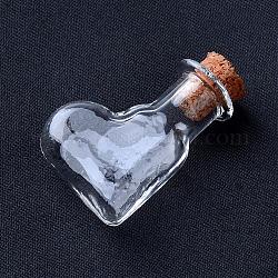 Botellas de vidrio, con tapón de corcho, deseando botella, bota, Claro, 30x19.5x9mm, cuello de botella: 8 mm de diámetro, capacidad: 2ml (0.06 fl. oz)