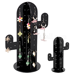 PH PandaHall 160 Holes Cactus Earring Holder Black Earring Display Stand Jewelry Holder Organizer Acrylic Stud Earring Stand for Selling Retail Show Personal Exhibition, Jewelry Storage 2 Sizes