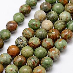 Chapelets de perles en opale vert naturel, ronde, 12mm, Trou: 1mm, Environ 32 pcs/chapelet, 15.1 pouce