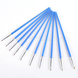 Pincel de plástico para micro detalles, con cabezal de cepillo de nailon y tubo de aluminio, para pintar arcilla herramienta, azul dodger, 0.5~0.6 cm