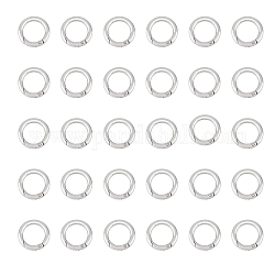 HOBBIESAY 30Pcs Zinc Alloy Spring Gate Rings, O Rings, Stainless Steel Color, 6 Gauge, 25x4mm, Inner Diameter: 16.5mm