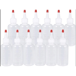 Bottiglie di compressione graduate in plastica, con tappo rosso, resistente borraccia per ketchup, salse, sciroppo, condimenti, arti e mestieri, bianco, 3.6x9.2 cm, Capacità: 60 ml