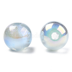 Perle di perle imitazione plastica abs, ab colore placcato, tondo, cielo azzurro, 8mm, Foro: 1.8 mm