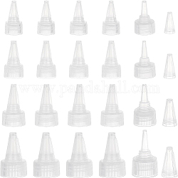 Benecreat 48pcs 4 Stil pp Plastikflaschen-Ersatzkappen, für Quetschspender, weiß, 39.5~51x20.3~31 mm, Innendurchmesser: 17.5~28 mm, 12pcs / style