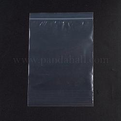 プラスチックジップロックバッグ  再封可能な包装袋  トップシール  セルフシールバッグ  長方形  ホワイト  18x12cm  片側の厚さ：2.1ミル（0.055mm）  100個/袋