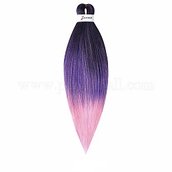 Extensión de cabello largo & liso, Cabello trenzado estirado trenza fácil, Fibra de baja temperatura, Pelucas sintéticas para mujer, rosa, 26 pulgada (66 cm)