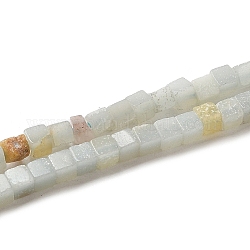 Brins de perles d'amazonite de fleurs naturelles, cube, 2~2.5x2.5~3.5x2.5~3mm, Trou: 0.4mm, Environ 157~165 pcs/chapelet, 14.96~15.75'' (38~40 cm)