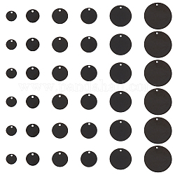PH PandaHall 36pcs Metal Stamping Blank Tags 6 Sizes Blank Stamping Tag 304 Stainless Steel Metal Discs Black Pet ID Tags for Earring Necklace Bracelet Jewelry Making, 8/10/12/15/20/25mm Diameter