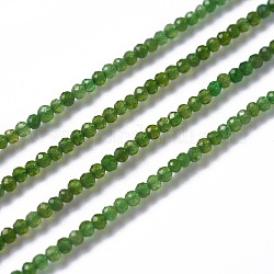 Brins de perles de diopside vert naturel, ronde, facette, 2mm, Trou: 0.3mm, Environ 203 pcs/chapelet, 15.75 pouce (40 cm)