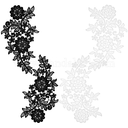 GORGECRAFT 2 Pairs 3D Lace Applique Flowers Patches Garment Applique Embroidery DIY Wedding Dress Sewing Clothing Accessories, Black&White