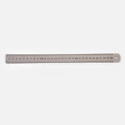 Regla de acero inoxidable, 15/20/30 cm de precisión regla métrica de doble cara herramienta de medición de la escuela y material educativo, color acero inoxidable, 330x26x0.5mm