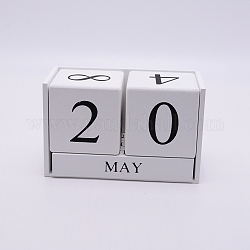 Блок календаря, вечный настольный календарь из натурального дерева, украшения для дома и офиса, прямоугольные, белые, 155x70x97.5 мм