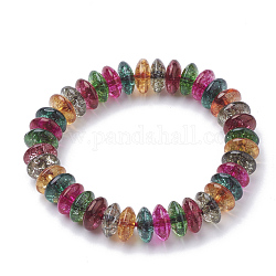 Эластичные браслеты из синтетического кварца, окрашенные, Форма счеты, красочный, 2 дюйм (50~52 мм), 8~8.5 мм