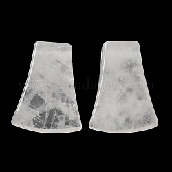 Pendentifs de cristal de quartz naturel, pendentifs en cristal de roche, breloques de ventilateur, 40x28~30x7.5~10mm, Trou: 3~3.5mm