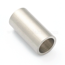 304 Stainless Steel Magnetic Clasps with Glue-in Ends, Column, Stainless Steel Color, Hole: 6mm, 16mm