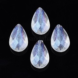 Perles en acrylique transparente, poudre de paillettes, larme, clair, 15x10x7.5mm, Trou: 1.2mm