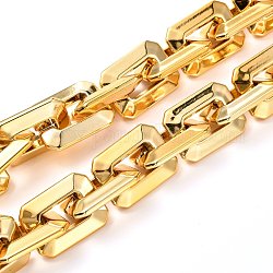 Ccb пластиковые бостонские звено цепи, прямоугольные, золотые, 28x21x6 мм, 39.37 дюйм (1 м) на прядь