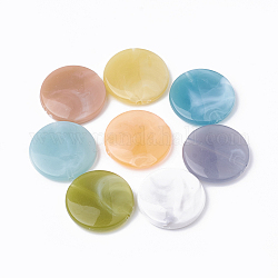 Perles acryliques imitation pierre précieuse, gelée de modèle d'imitation, plat rond, couleur mixte, 21x5mm, trou: 1.5 mm, environ 312 pcs / 500 g