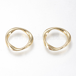 Legierung Verknüpfung rings, verdrehter Ring, golden, 20.5~21x3 mm, Innendurchmesser: 15~15.5 mm