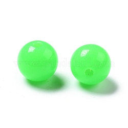 Perlas de acrílico fluorescentes, redondo, cal, 8mm, agujero: 1.5 mm, aproximamente 1700 unidades / 500 g