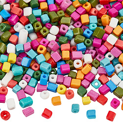 Nbeads alrededor de 2000 pieza de cuentas de cubo de cuentas, Semilla de vidrio cuadrada de color aleatorio, espaciador de cuentas de colores opacos, cuentas sueltas brillantes para pulsera, collar, pendiente, fabricación de joyas