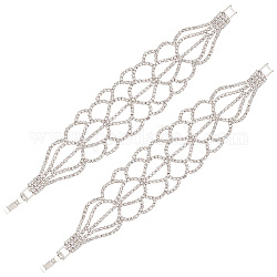 Fingerinspire 2 braccialetto di collegamento a goccia con strass di cristallo, gioielli in lega per le donne, argento, 6-3/4 pollice (17 cm)