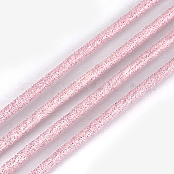 Cordones de cuero de PU, rosa, 3mm, alrededor de 109.36 yarda (100 m) / paquete