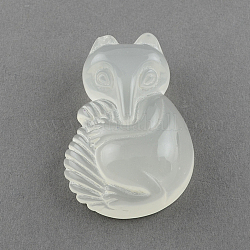 Resin Fox Cabochons, Animal Cabochons for Jewelry Making, Clear, 56x38x18mm