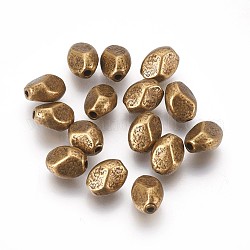 Séparateurs perles en alliage de style tibétain, sans plomb et sans cadmium, ovale, bronze antique, 6x5mm, Trou: 1mm