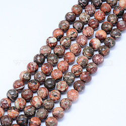Fili di perline jasper naturali di pelle di leopardo, tondo, 8.5mm, Foro: 1 mm, circa 47pcs/filo, 15.5 pollice (39.5 cm)