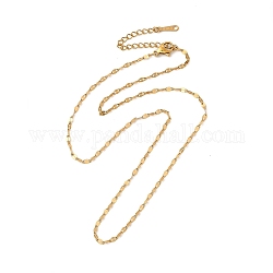 Placcatura ionica (ip) 304 collana a catena dapped in acciaio inossidabile da donna, vero placcato oro 14k, 15.91 pollice (40.4 cm)