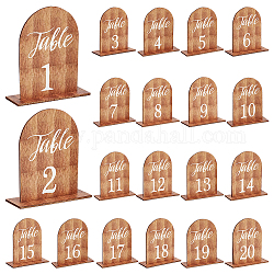 PH PandaHall 20 Sets Wooden Table Number Table Signs with Stands Self Stand Wedding Centerpieces Wooden Sign for Wedding Reception Event Party Restaurant Centerpieces Decor 4x3 inch
