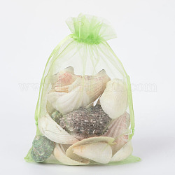 Bolsas de regalo de organza con cordón, bolsas de joyería, banquete de boda favor de navidad bolsas de regalo, verde claro, 20x15 cm