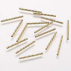 Gestellmessingrohr Perlen, langlebig plattiert, golden, 20x1.5 mm, Bohrung: 0.5 mm