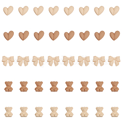 Chgcraft 40 piezas 5 estilo cabujones acrílicos opacos, estilo de goma, corazón y lazo y oso, color mezclado, 21.5~24x18~30x5~8mm, 8 piezas / style