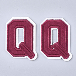 Computerized Embroidery Cloth Iron On Patches, Costume Accessories, Appliques, Letter, Letter.Q, 60x44x1.5mm