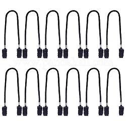 AHADERMAKER Plastic Hat Clip, with Polyester Cord, Black, 275mm, 12pcs