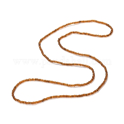 Waist Beads, Transparent Glass Seed Beads Stretch Body Chain, Fashion Summer Jewelry for Women, Sienna, 31-1/2~31-7/8 inch(80~81cm)