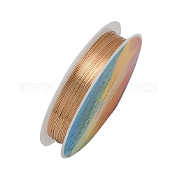 Round Copper Jewelry Wire, Light Gold, 20 Gauge, 0.8mm, about 9.84 Feet(3m)/roll