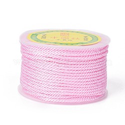 Полиэстер Милан шнур для изготовления ювелирных изделий DIY, розовый жемчуг, 3 мм, около 27.34 ярда (25 м) / рулон